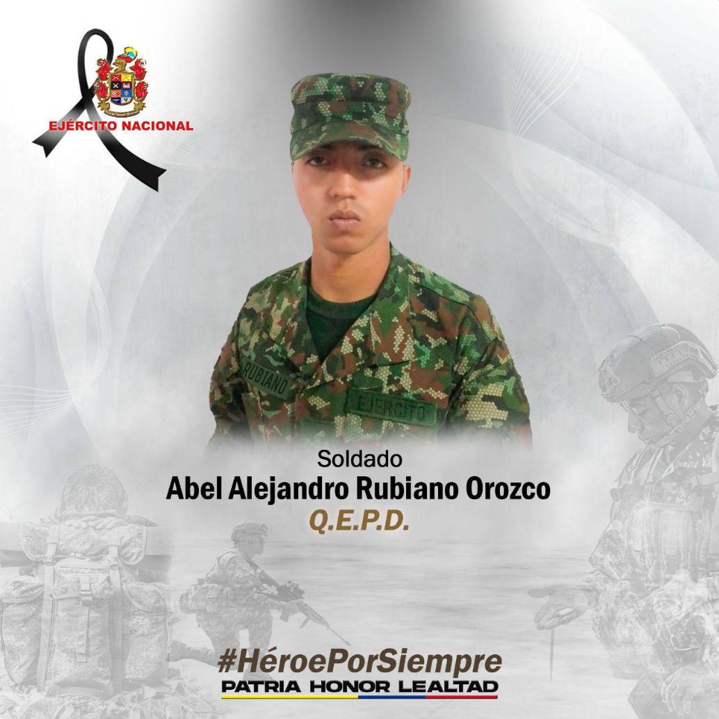 En estos hechos fue asesinado el soldado Alejandro Rubiano Orozco. Foto: Ejército