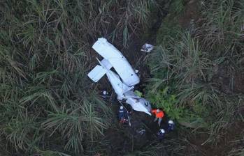 Avión ultraliviano caído en Frontino en 2018. FOTO: CORTESÍA