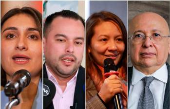 Laura Sarabia (canciller), Edwin Palma (Minas y Energía), Yanina Estrada (Ambiente) y Eduardo Montealegre (Justicia), ministros del gobierno Petro. FOTOS: Colprensa 