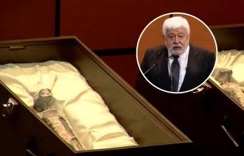 Foto de los supuestos cuerpos extraterrestres que presentó Maussan en el Congreso de México. FOTO: CAPTURA DE VIDEO