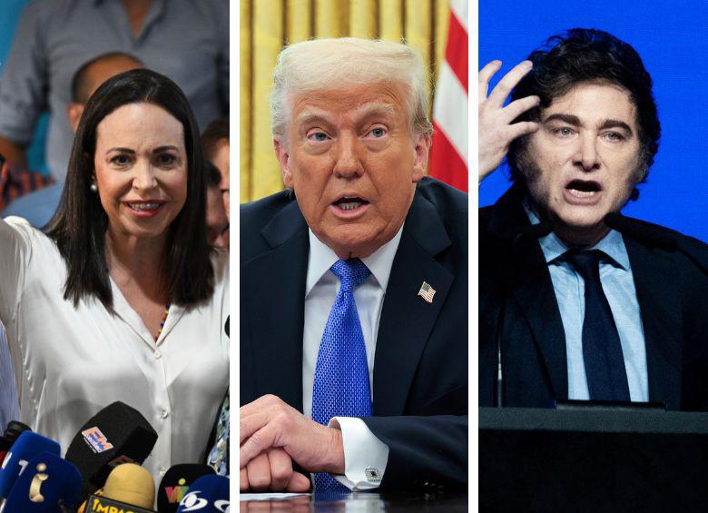 La revista Time publicó su lista TIME100 de las personas más influyentes del mundo en 2025. Entre los seleccionados están la opositora venezolana María Corina Machado, el presidente de Estados Unidos, Donald Trump, y el presidente argentino Javier Milei. FOTO: GETTY