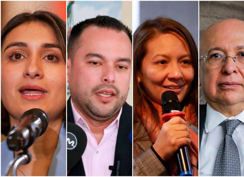Laura Sarabia (canciller), Edwin Palma (Minas y Energía), Yanina Estrada (Ambiente) y Eduardo Montealegre (Justicia), ministros del gobierno Petro. FOTOS: Colprensa 